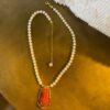 Collana in argento Perle e corallo rosso 6